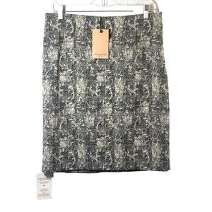 MM LaFleur New York Noho Crackle Pencil Skirt Size 8 Lined Black White NWT